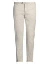 Santaniello Man Pants Light Grey Size 38 Cotton, Elastane
