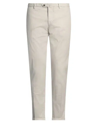 Santaniello Man Pants Light Grey Size 38 Cotton, Elastane