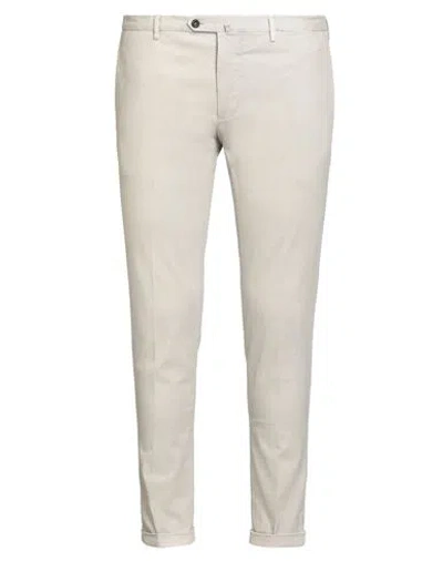 Santaniello Man Pants Light Grey Size 38 Cotton, Elastane In Gray