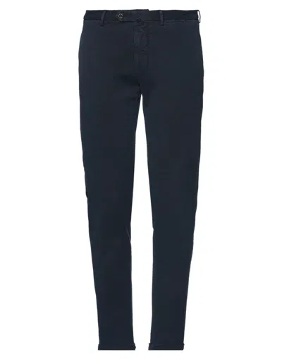 Santaniello Man Pants Midnight Blue Size 36 Cotton, Elastane In Blue