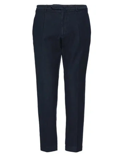 SANTANIELLO SANTANIELLO MAN PANTS MIDNIGHT BLUE SIZE 36 COTTON, ELASTANE