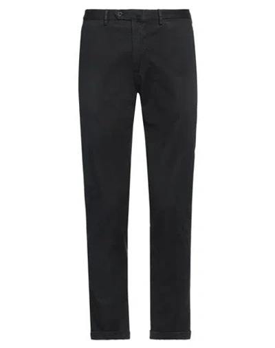 Santaniello Man Pants Black Size 38 Cotton, Elastane In Blue