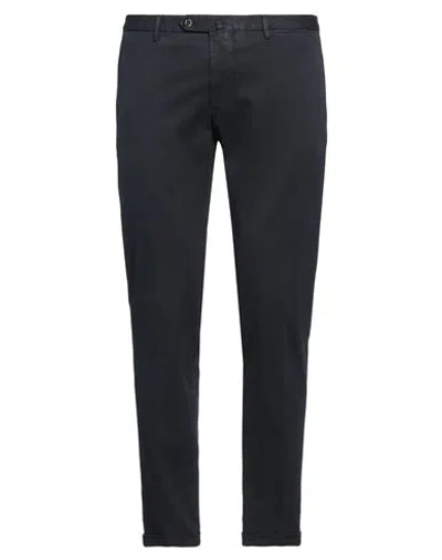 SANTANIELLO SANTANIELLO MAN PANTS MIDNIGHT BLUE SIZE 38 COTTON, LYCRA, ELASTANE