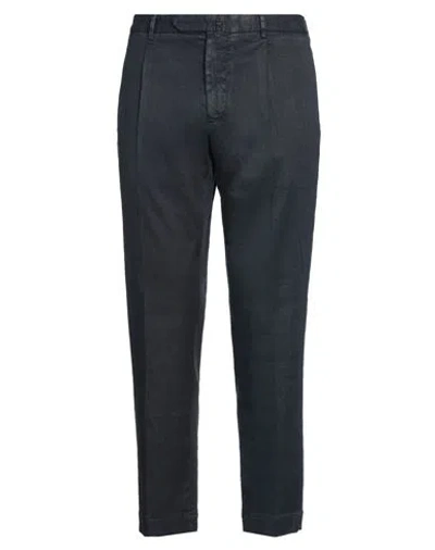 Santaniello Man Pants Midnight Blue Size 40 Linen, Cotton, Elastane