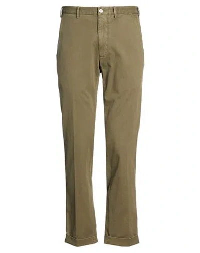 Santaniello Man Pants Military Green Size 40 Cotton, Elastane In Brown