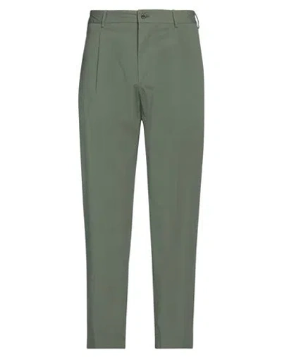 Santaniello Man Pants Military Green Size 40 Cotton, Elastane