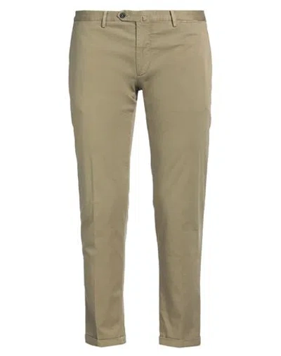 Santaniello Man Pants Military Green Size 40 Cotton, Elastane