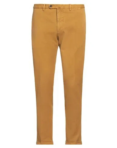 Santaniello Man Pants Mustard Size 40 Cotton, Elastane In Yellow