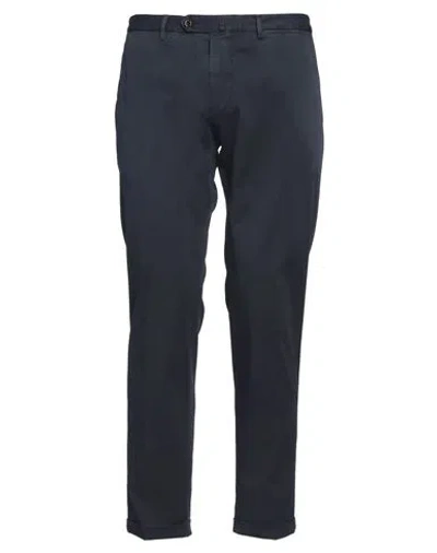 Santaniello Stretch Gabardine Trousers In Navy Blue