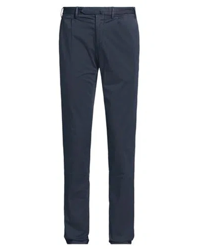 Santaniello Man Pants Navy Size 30 Cotton, Elastane In Blue