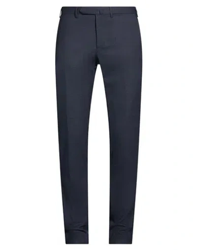 Santaniello Man Pants Navy Size 32 Wool, Polyamide, Elastane In Blue
