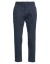 Santaniello Man Pants Navy Size 38 Cotton, Elastane In Navy