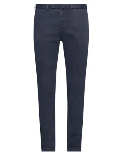 Santaniello Man Pants Navy Size 40 Cotton, Elastane