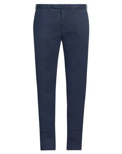 Santaniello Man Pants Navy Size 42 Cotton, Elastane