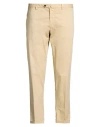 Santaniello Man Pants Pastel Yellow Size 46 Cotton, Elastane