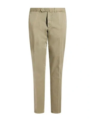 Santaniello Man Pants Sage Green Size 34 Cotton, Elastane In Neutral