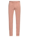 Santaniello Man Pants Salmon Pink Size 38 Cotton, Elastane In Salmon Pink