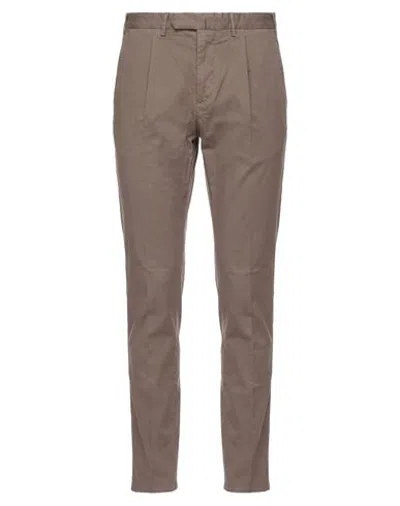 Santaniello Man Pants Taupe Size 30 Cotton, Elastane In Brown