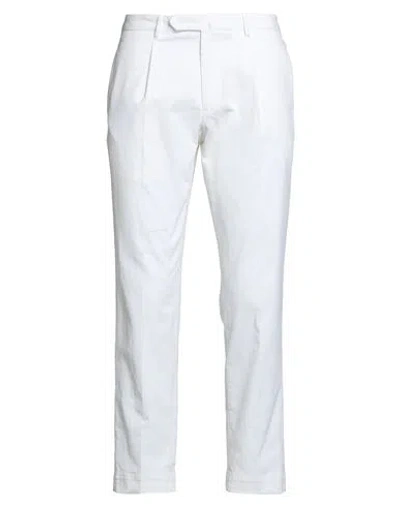 Santaniello Man Pants White Size 32 Cotton, Elastane