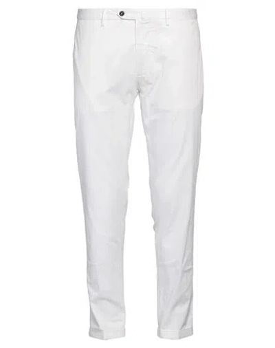Santaniello Man Pants White Size 38 Cotton, Elastane