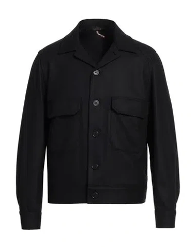 SANTANIELLO SANTANIELLO MAN JACKET BLACK SIZE 42 WOOL, POLYAMIDE, CASHMERE, ELASTANE