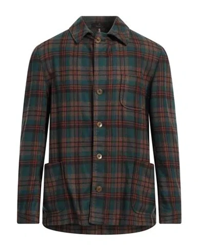 Santaniello Man Jacket Deep Teal Size 42 Wool, Polyamide In Green