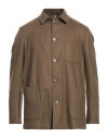 Santaniello Man Shirt Khaki Size 38 Wool, Polyacrylic, Cashmere, Elastane