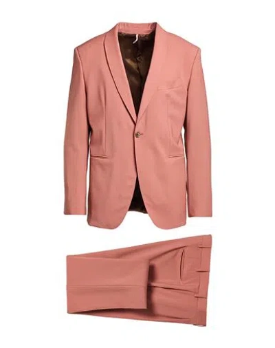 Santaniello Man Suit Antique Rose Size 44 Wool In Pink