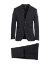 Santaniello Man Suit Black Size 36 Polyester, Wool, Elastane In Black