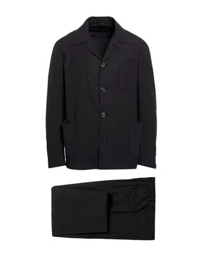 Santaniello Man Suit Black Size 44 Cotton, Elastane