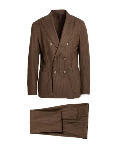 Santaniello Man Suit Brown Size 40 Wool
