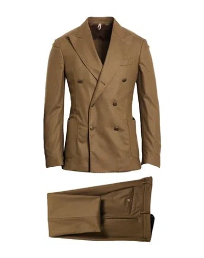 Santaniello Man Suit Camel Size 36 Wool, Polyamide, Cashmere, Elastane In Beige