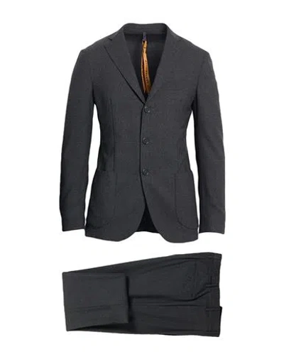 Santaniello Man Suit Charcoal Size 38 Wool, Polyester, Elastane In Blue