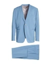 Santaniello Man Suit Light Blue Size 46 Wool In Blue