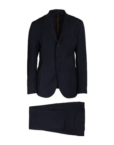 Santaniello Man Suit Midnight Blue Size 46 Polyester, Wool, Elastane In Black