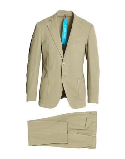 Santaniello Man Suit Military Green Size 42 Cotton, Linen