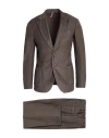 Santaniello Man Suit Taupe Size 42 Wool In Gray
