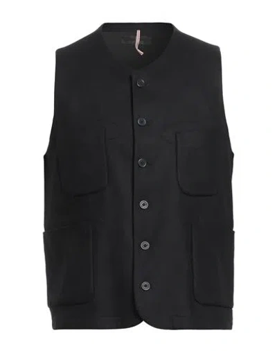 Santaniello Man Tailored Vest Black Size 40 Wool, Polyamide, Cashmere, Elastane