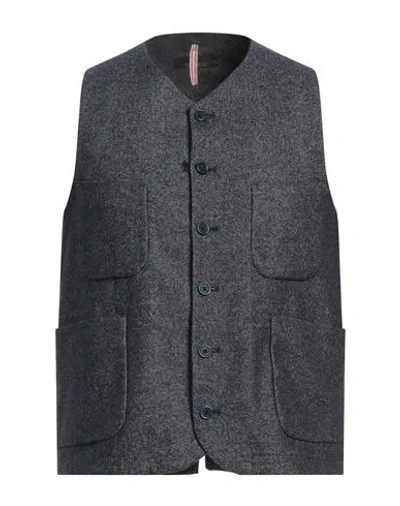 Santaniello Man Tailored Vest Blue Size 38 Cotton, Wool, Polyamide, Cashmere, Elastane