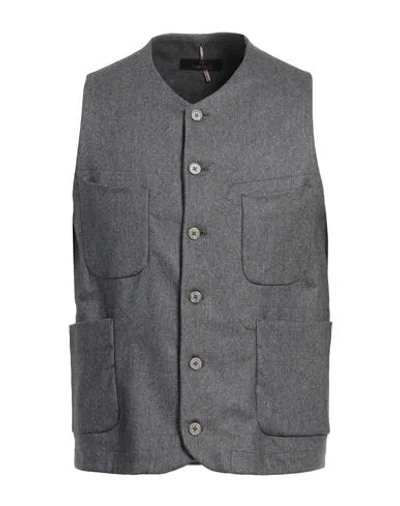 Santaniello Man Tailored Vest Grey Size 42 Wool, Polyamide, Cashmere, Elastane