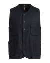 Santaniello Man Tailored Vest Midnight Blue Size 42 Wool, Polyamide, Cashmere, Elastane In Blue