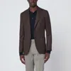 Santaniello Textured Wool Blend Blazer In Brown