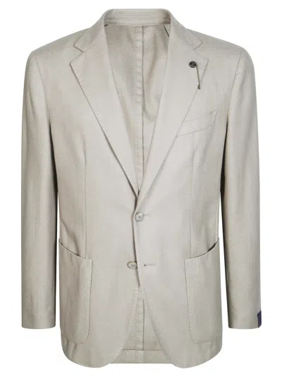 Santaniello Logo-plaque Single-breasted Blazer In Gray