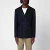 Santaniello Double-breasted Jacket In Wool-blend In Navy
