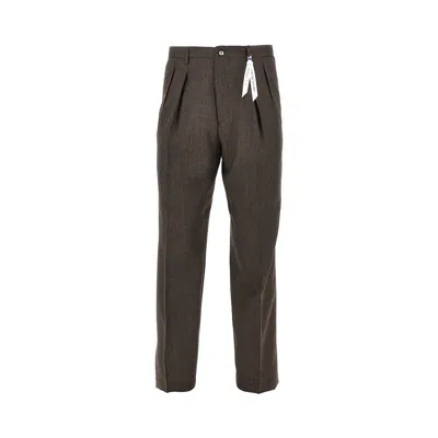 Santaniello Mirò Rima Wool Pants In Brown