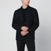 Santaniello Navy Blue Single Breasted Wool Jacket In Blue