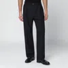 Santaniello Navy Blue Wool Trousers In Black