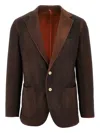 Santaniello Notched-lapel Single-breasted Blazer In Brown