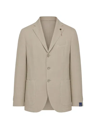Santaniello Notched-lapel Single-breasted Blazer In Neutral