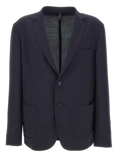 Santaniello Patch-pocket Button Blazer In Blue